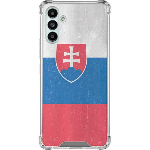 Slovakia Flag Distressed Galaxy A13 5G Clear Case